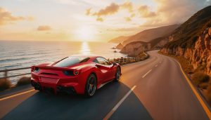 sunset-coastal-drive porsche